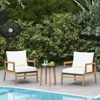 Tangkula 3 Piece Patio Chair Set, Wicker Chair & Side Table Set with Soft Cushions & Tempered Glass Tabletop