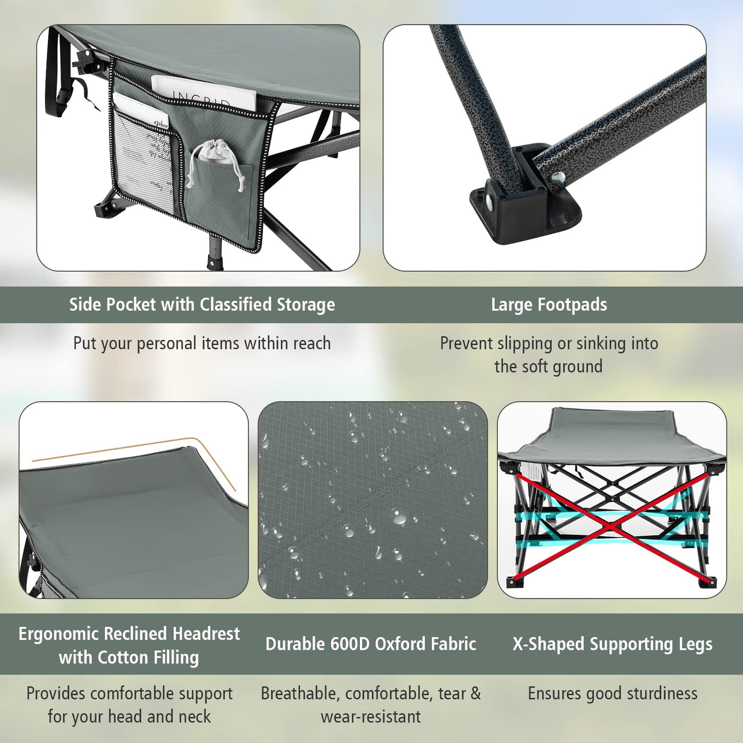 Tangkula Foldable Camping Cot, Portable Sleeping Cot with Carrying Bag