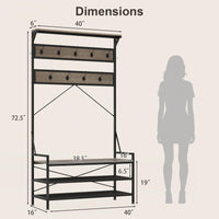 Tangkula Hall Tree with Bench and Shoe Storage