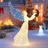 Tangkula 5 FT Christmas Lighted Angel Decoration  for Home Lawn Yard Garden