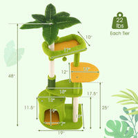 Arbre à chat Tangkula 48"H Palm mignon avec poteaux à griffer en sisal et perchoir supérieur rembourré