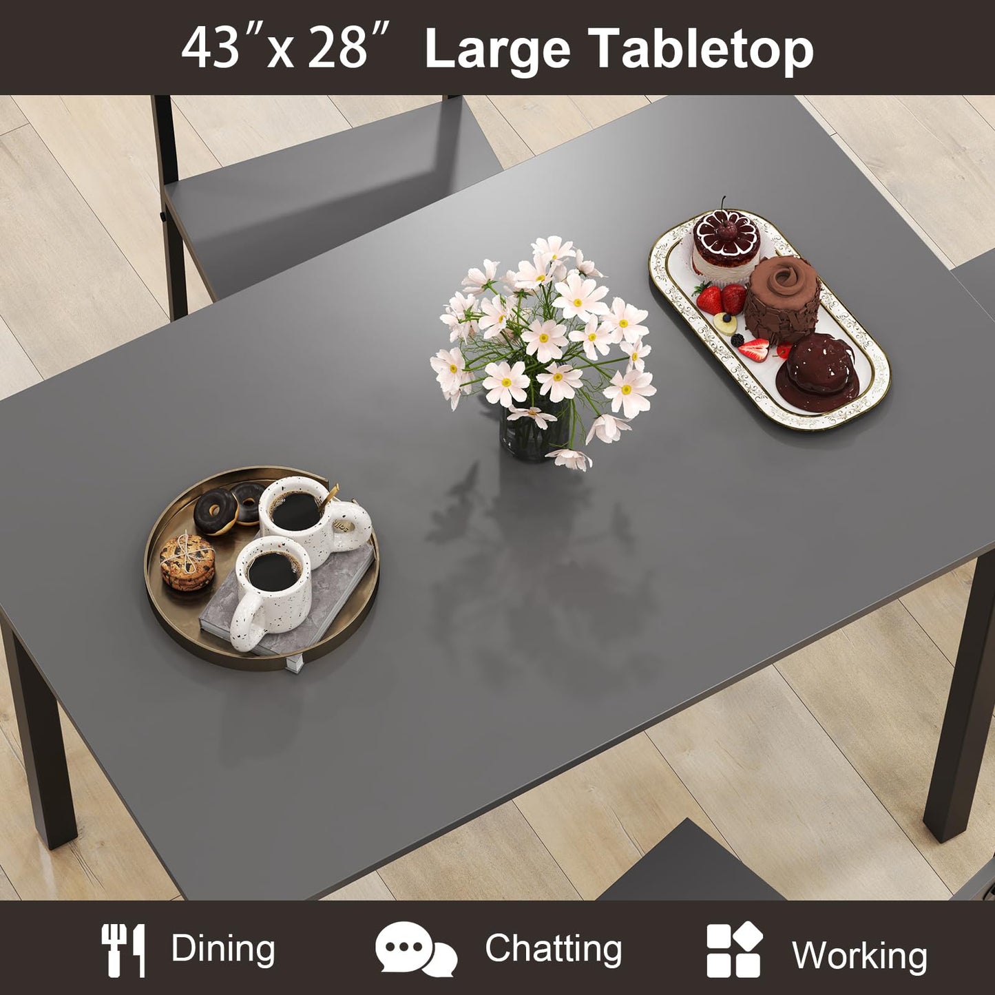 Tangkula  Retro Kitchen Table and Chairs Set for 4