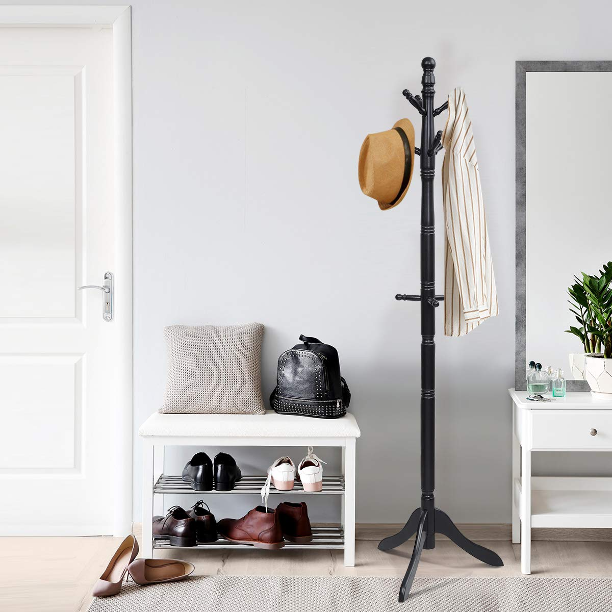 Wood Coat Rack - Tangkula