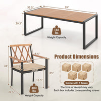 Tangkula 9 Pieces Patio Dining Set（Natural & Black）