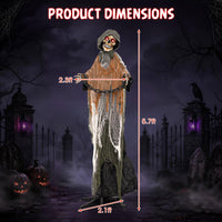 Tangkula 5.7 FT Life-Size Animated Halloween Grim Reaper with Chain