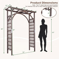Tangkula 85" Wood Garden Arch Trellis for Backyard Lawn Patio Garden Entrance