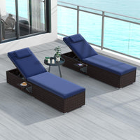 Tangkula Patio Chaise Lounge, Outdoor PE Rattan Lounge Chair w/ 6-Level Backrest