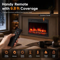 Tangkula 23 Inch Recessed Electric Fireplace with Remote