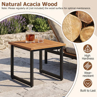 Tangkula 18" Square Acacia Wood Patio Side Table