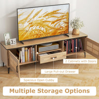 Tangkula Boho TV Stand Mid Century Modern Media Entertainment Center with Drawer