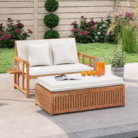 Tangkula Acacia Wood Patio Daybed
