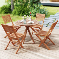Tangkula Teak Wood Folding Patio Chairs Set of 2/4 ( Slatted Back )