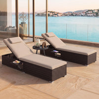 Tangkula Patio Rattan Chaise Lounge for Backyard