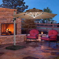 Tangkula 10 FT LED Cantilever Offset Hanging Patio Umbrella