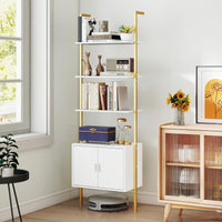 Tangkula 72.5” Tall Bookshelf 5 Tier Wall Mount Ladder Bookcase(1/2)