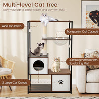 Tangkula Modern Cat Tree 52 Inch Multi-Level Cat Tower for Indoor Cats