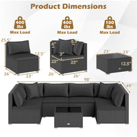 Tangkula 7 Pieces Wicker Patio Furniture Set for Backyard