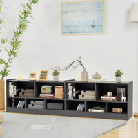 Tangkula Wood Storage Cube Bookcase, Multipurpose Display Storage Cabinet