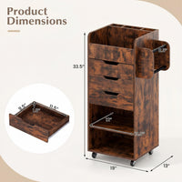 Tangkula Rolling Storage Cart with Drawers