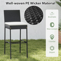 Tangkula Outdoor Bar Height Chair w/Soft Seat Cushion & Cozy Footrest
