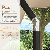 Tangkula 9Ft Patio Umbrella, Outdoor Umbrella with Crank Handle, Push Button Tilt, 2-Tier Beach Umbrella with Sun-Protective Canopy