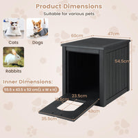 Tangkula Litter Box Enclosure with Flip Front Door & Raised Floor