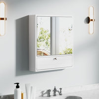 Tangkula Bathroom Cabinet with Double Mirror Doors