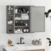 Tangkula Bathroom Medicine Cabinet with Mirror with Mirror, Wall Mounted Bathroom Storage Cabinet