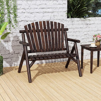 Banc de patio Tangkula en bois de rondins avec dossier à lattes