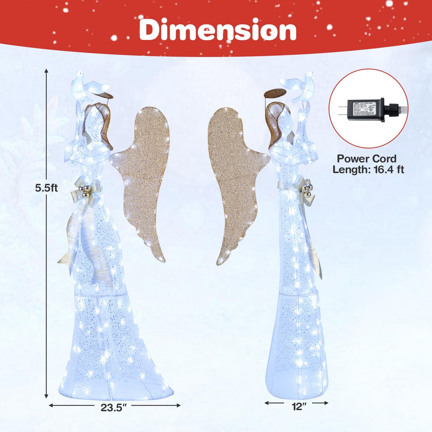 Tangkula 5.5 FT Christmas Lighted Angel