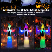 Tangkula 7.7 FT Halloween Inflatable Ghost with Built-in RGB LED Lights