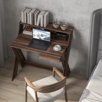 Tangkula Computer Desk with Storage Drawer, Small Writing Desk with Monitor Stand Riser