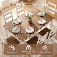 Tangkula 60" Wooden Rectangular Dining Table for 4-6 People