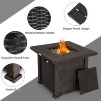 Tangkula 30 Inch Fire Pit Table with Removable Lid