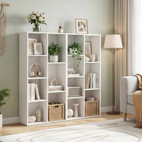 Tangkula 7-Cube Bookcase | Freestanding Storage Organizer with 7 Open Cubbies (1/2)