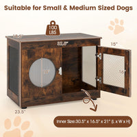 Meuble cage pour chien Tangkula avec parois latérales en maille métallique