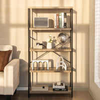 Tangkula 5 Tier Bookcase for Living Room