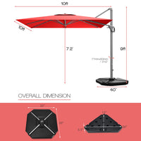 Tangkula 10FT Patio Cantilever Umbrella for Garden Backyard