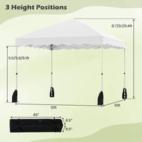 Tangkula 10x10 FT Pop Up Canopy UPF50+ Easy Set up Instant Tent with Wheeled Bag