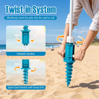 Tangkula 6.5 FT Scalloped Beach Umbrella with Cup Holders | UPF 50+