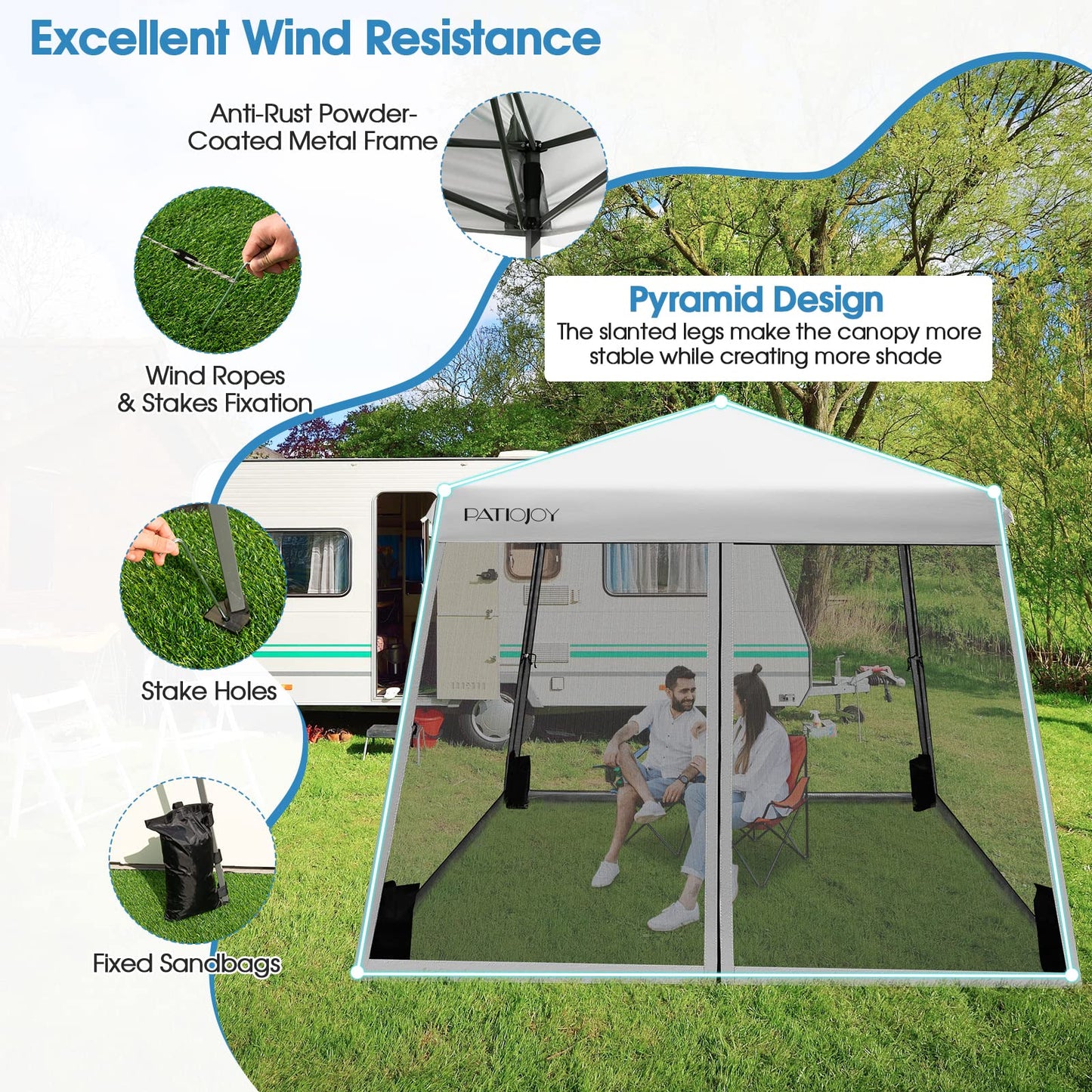Tangkula 10x10 Ft Pop Up Canopy with Netting