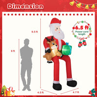 Décoration de Noël gonflable d'extérieur Père Noël 2,1 m Tangkula
