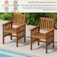 Tangkula Chaises de Salle à Manger en Bois pour Patio, Lot de 2/4