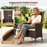 Chaises de salle à manger en rotin à dossier haut Tangkula pour patio, lot de 2 ou 4