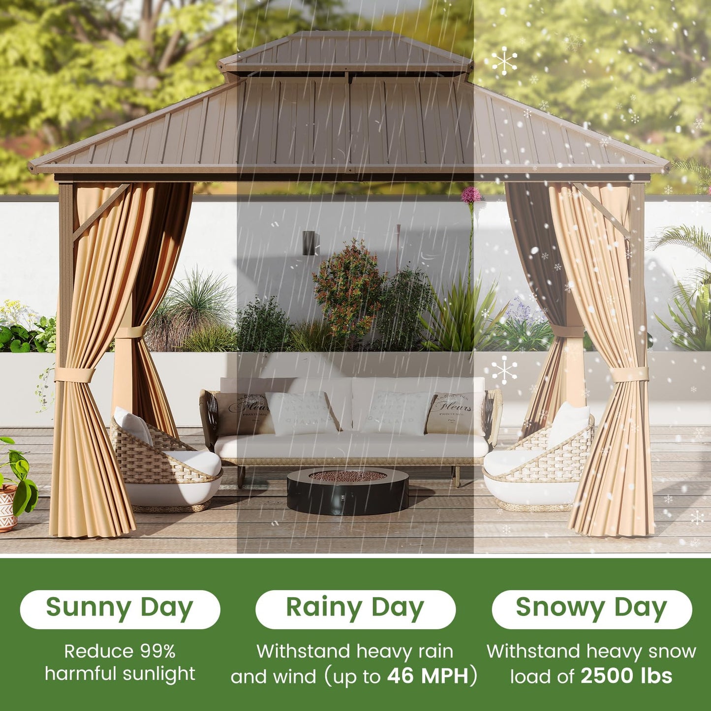 Tangkula 12x12 FT Hardtop Gazebo for Patio Garden Deck