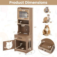 Tangkula 60" Tall Cat Litter Box Enclosure