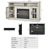 Tangkula Fireplace TV Stand for TVs Up to 65 Inch, Electric Fireplace TV Console w/Remote Control, Overheat Protection