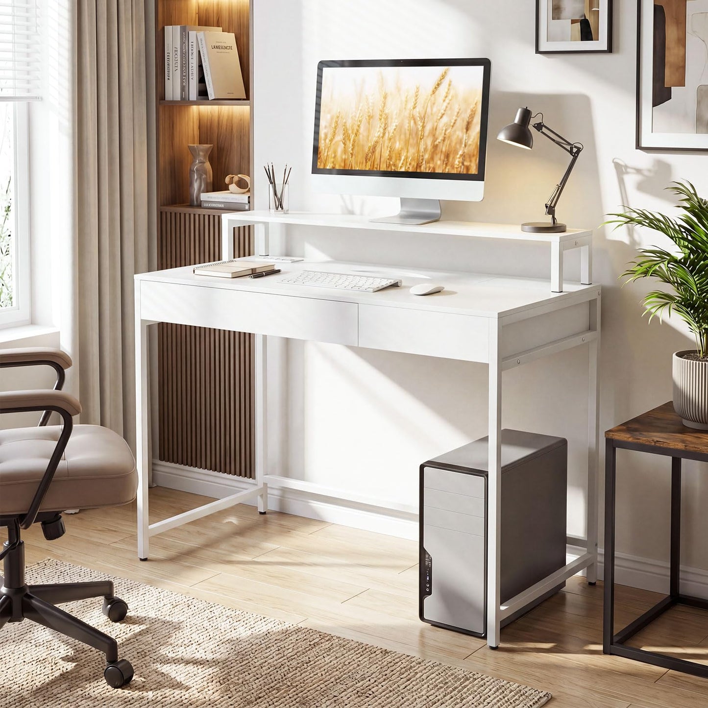 Computer Desk with Dual-use Drawer & Keyboard Tray