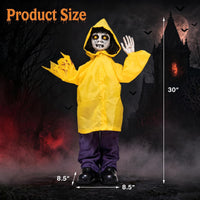 Tangkula Halloween Animated Life Size Scary Boy with Light Up Eyes