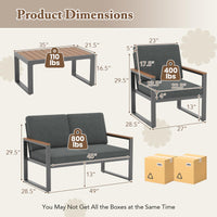 Tangkula 8 Piece Patio Aluminum Furniture Set